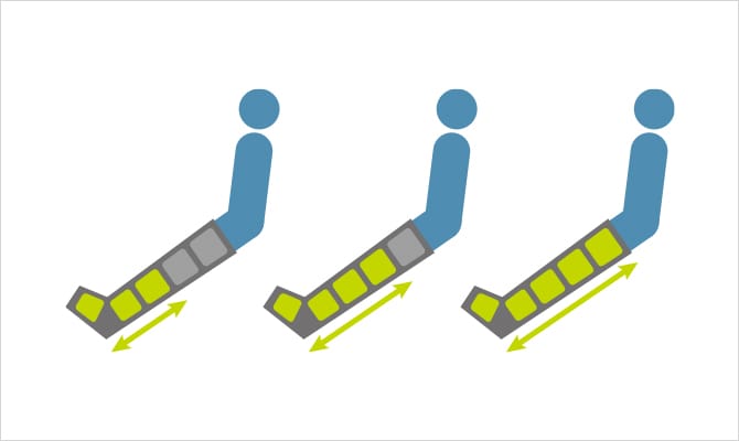 Increasing and decreasing air chambers in line with body type and symptoms