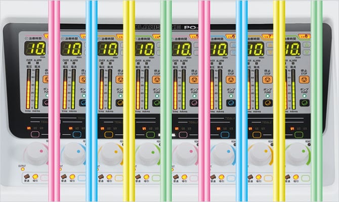 Electrode cords with a gentle color scheme