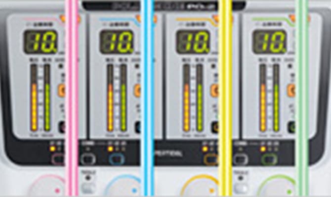 Electrode cords with a gentle color scheme