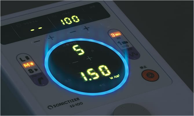 Illumination in which the Ultrasound wave irradiation can be confirmed visually